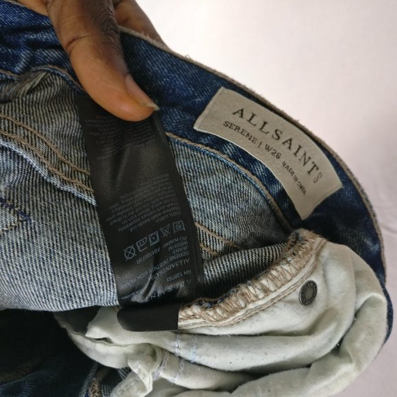Flattering Cropped Length jeans, ALL SAINTS Serene Destroy Kick Flare Jeans w26 - Picture 11 of 11